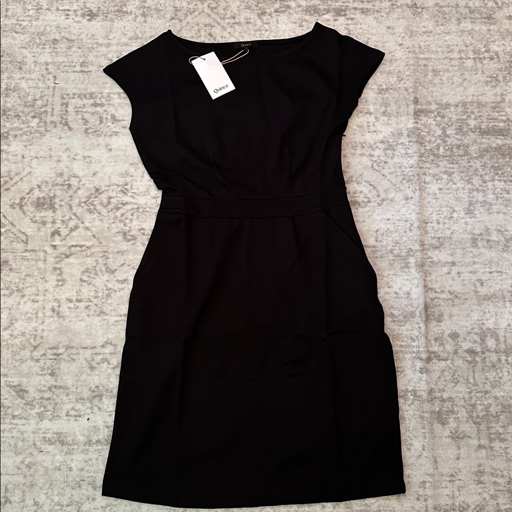Quince Ultra-Stretch Ponte Cap Sleeve Dress - Picture 3 of 6